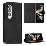 For Samsung Galaxy Z Fold4 Dream Triangle Folding Leather Phone Case with Lanyard(Black)