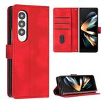 For Samsung Galaxy Z Fold3 5G Dream Triangle Folding Leather Phone Case with Lanyard(Red)