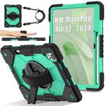 For Huawei MatePad Air 12 2024 Contrast Color Robot Silicone Hybrid PC Tablet Case(Black Mint Green)