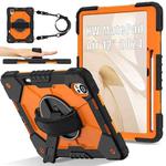 For Huawei MatePad Air 12 2024 Contrast Color Robot Silicone Hybrid PC Tablet Case(Black Orange)