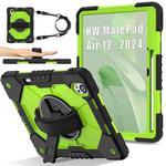 For Huawei MatePad Air 12 2024 Contrast Color Robot Silicone Hybrid PC Tablet Case(Black Yellow Green)