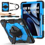 For Huawei MatePad Air 12 2024 Contrast Color Robot Silicone Hybrid PC Tablet Case(Black Blue)