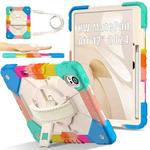 For Huawei MatePad Air 12 2024 Contrast Color Robot Silicone Hybrid PC Tablet Case(Colorful Blue)