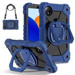 For Xiaomi Redmi Pad SE 8.7 Contrast Color Robot Silicone Hybrid PC Tablet Case(Navy Black)