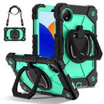 For Xiaomi Redmi Pad SE 8.7 Contrast Color Robot Silicone Hybrid PC Tablet Case(Black Mint Green)