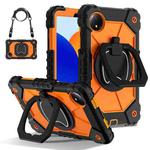 For Xiaomi Redmi Pad SE 8.7 Contrast Color Robot Silicone Hybrid PC Tablet Case(Black Orange)