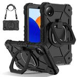 For Xiaomi Redmi Pad SE 8.7 Contrast Color Robot Silicone Hybrid PC Tablet Case(Black)