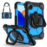 For Xiaomi Redmi Pad SE 8.7 Contrast Color Robot Silicone Hybrid PC Tablet Case(Black Blue)