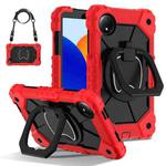 For Xiaomi Redmi Pad SE 8.7 Contrast Color Robot Silicone Hybrid PC Tablet Case(Red Black)