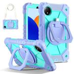 For Xiaomi Redmi Pad SE 8.7 Contrast Color Robot Silicone Hybrid PC Tablet Case(Purple Mint Green)