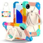 For Xiaomi Redmi Pad SE 8.7 Contrast Color Robot Silicone Hybrid PC Tablet Case(Colorful Blue)