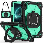 For Xiaomi Redmi Pad 2 11 2025 Contrast Color Robot Silicone Hybrid PC Tablet Case(Black Mint Green)