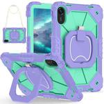 For Xiaomi Redmi Pad 2 11 2025 Contrast Color Robot Silicone Hybrid PC Tablet Case(Purple Mint Green)