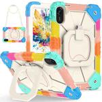For Xiaomi Redmi Pad 2 11 2025 Contrast Color Robot Silicone Hybrid PC Tablet Case(Colorful Blue)