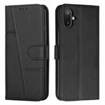 For Samsung Galaxy F06 5G / M06 5G Stitching Calf Texture Buckle Leather Phone Case(Black)