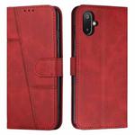For Samsung Galaxy F06 5G / M06 5G Stitching Calf Texture Buckle Leather Phone Case(Red)