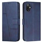 For Samsung Galaxy F06 5G / M06 5G Stitching Calf Texture Buckle Leather Phone Case(Blue)