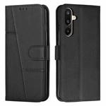 For Samsung Galaxy F16 5G / M16 5G Stitching Calf Texture Buckle Leather Phone Case(Black)