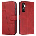 For Samsung Galaxy F16 5G / M16 5G Stitching Calf Texture Buckle Leather Phone Case(Red)