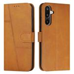For Samsung Galaxy F16 5G / M16 5G Stitching Calf Texture Buckle Leather Phone Case(Yellow)