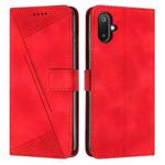 For Samsung Galaxy F06 / M06 5G Dream Triangle Leather Phone Case with Long  Lanyard(Red)