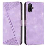 For Samsung Galaxy F06 / M06 5G Dream Triangle Leather Phone Case with Long  Lanyard(Purple)