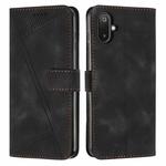 For Samsung Galaxy F06 / M06 5G Dream Triangle Leather Phone Case with Long  Lanyard(Black)