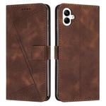 For Samsung Galaxy A06 4G Dream Triangle Leather Phone Case with Long  Lanyard(Brown)