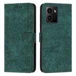 For HMD Pulse Pro Skin Feel Stripe Pattern Leather Phone Case with Long Lanyard(Green)