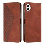 For Samsung Galaxy A07 4G Diamond Splicing Skin Feel Magnetic Leather Phone Case(Brown)