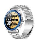 KC83 1.43 inch 1ATM Waterproof Smart Watch, Support Sedentary Reminder / Sleep Monitoring(Silver Steel Strap + Blue Leather Strap)