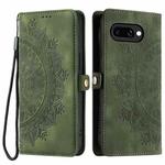 For Google Pixel 9a Skin Feel Totem Embossed Leather Phone Case(Deep Green)