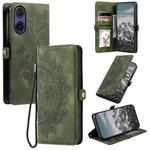 For Motorola Moto G85 Skin Feel Totem Embossed Leather Phone Case(Deep Green)