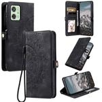 For Motorola Moto G54 Skin Feel Totem Embossed Leather Phone Case(Black)