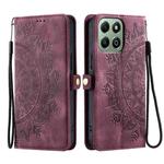 For Honor X6b / X6a Skin Feel Totem Embossed Leather Phone Case(Wine Red)