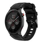 22mm Sports Style Steel Buckle Silicone Watch Band(Black)