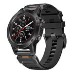 For Garmin Fenix 7 Fluororubber Quick Release Watch Band(Black)