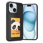 For iPhone 15 Four-Color E-ink Screen NFC DIY Phone Case(Black)