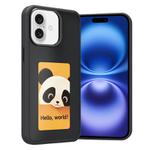 For iPhone 16 Plus Four-Color E-ink Screen NFC DIY Phone Case(Black)