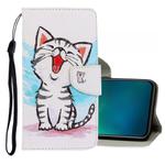 For Vivo V17 Pro 3D Colored Drawing Horizontal Flip PU Leather Case with Holder & Card Slots & Wallet(Red Mouth Cat)