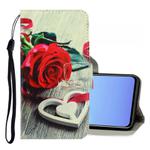 For Vivo V17 / V19 (Indonesia) 3D Colored Drawing Horizontal Flip PU Leather Case with Holder & Card Slots & Wallet(Red Rose)