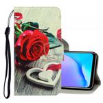 For Vivo Y17 / Y12 / Y15 3D Colored Drawing Horizontal Flip PU Leather Case with Holder & Card Slots & Wallet(Red Rose)