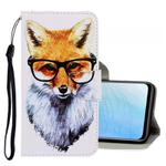 For Vivo Y19 3D Colored Drawing Horizontal Flip PU Leather Case with Holder & Card Slots & Wallet(Fox)