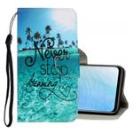 For Vivo Y19 3D Colored Drawing Horizontal Flip PU Leather Case with Holder & Card Slots & Wallet(Blue Coconut Grove)