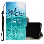 For Vivo Y50 / Y30 3D Colored Drawing Horizontal Flip PU Leather Case with Holder & Card Slots & Wallet(Coconut Tree)