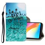 For Vivo Y91 / Y95 / Y91i 3D Colored Drawing Horizontal Flip PU Leather Case with Holder & Card Slots & Wallet(Blue Coconut Grove)
