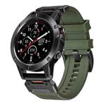 For Garmin Fenix 7 Steel Buckle Rubber Quick Release Watch Band(Army Green)