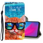 For Vivo Y91C  3D Colored Drawing Horizontal Flip PU Leather Case with Holder & Card Slots & Wallet(Underwater Cat)