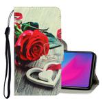 For Vivo Y91C  3D Colored Drawing Horizontal Flip PU Leather Case with Holder & Card Slots & Wallet(Red Rose)