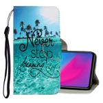 For Vivo Y91C  3D Colored Drawing Horizontal Flip PU Leather Case with Holder & Card Slots & Wallet(Blue Coconut Grove)
